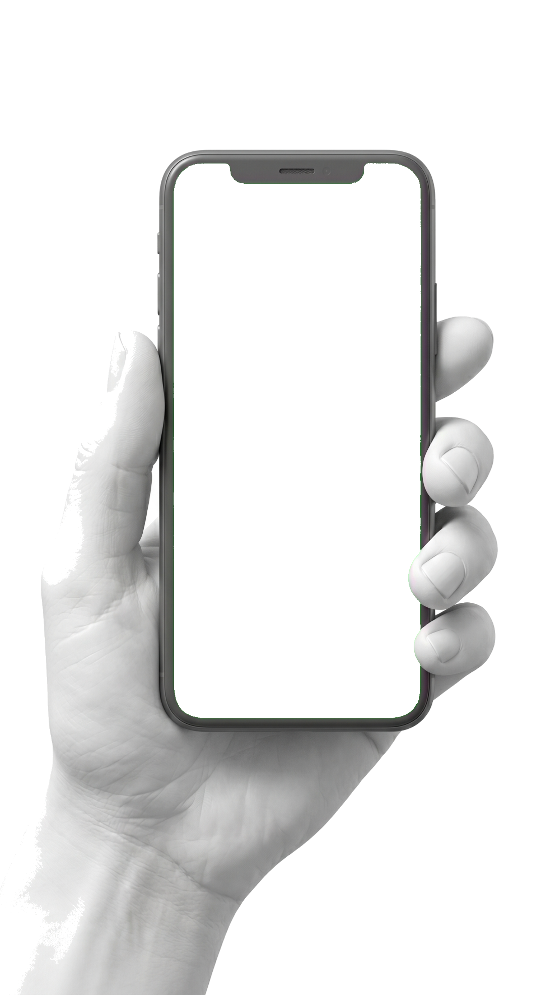 Mano che impugna lo smartphone con l'app Tako